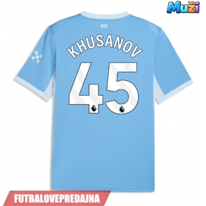 Lacne Muži Futbalové dres Manchester City Abdukodir Khusanov #45 2026-27 Krátky Rukáv - Domáci